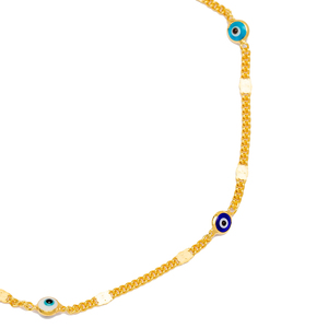 Tobillera de Plata de Ley 925 con diseño de ojo turco, pulsera de tobillo hecha a mano con diseño de ojo turco y piedras, joyería - Product Image 3