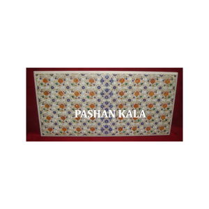 Vajilla de decoración de jardín e interior, diseño de incrustaciones de mármol blanco hecho a mano, con uso de mesa de comedor Hotel, nuevo indio increíble - Product Image 1