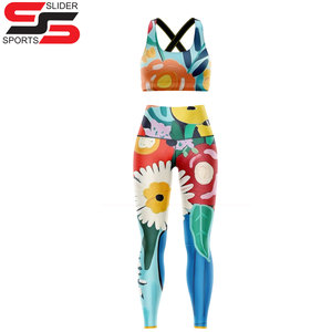 Venta al por mayor Sexy estampado de leopardo entrenamiento mujeres sujetador Leggings chándales logotipo personalizado deportes Fitness 2 piezas Yoga conjunto - Product Image 2