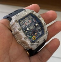 Montre mécanique élégante de style hip-hop pour hommes avec affichage analogique, bracelet en silicone, édition limitée, mouvement automatique