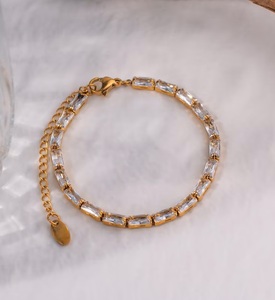 Pulsera DE TENIS minimalista con diamantes Baguette, pulsera rectangular de piedra CZ, brazalete de moissanita para mujer, ¡gran idea de regalo! - Product Image 2