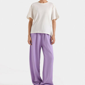 Vente en gros Pantalons décontractés pour femmes skinny Pantalon taille moyenne avec poches 100% coton Service OEM - Product Image 1