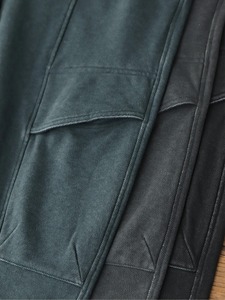 Pantalon de survêtement en maille 100% coton pour homme, nouvelle collection automne-hiver, molletonné, délavé et déchiré, taille élastique, décontracté, à chevilles nouées - Product Image 4