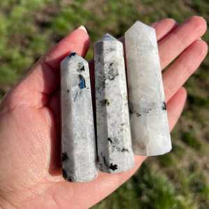 Natural Rainbow Moonstone Crystal Tower Point <b>High</b> Quality Reiki <b>Healing</b> Stone Obelisk Gemstone Wand in Pencil Shape - Product Image 4