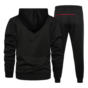 Chándal con chaqueta de estilo cortavientos ligero Chándal con capucha de media cremallera y joggers con puños elásticos - Product Image 3