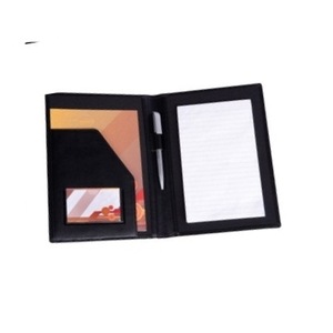 Dossier de conférence A4 avec logo personnalisé couleur noire avec bloc-notes - Product Image 1