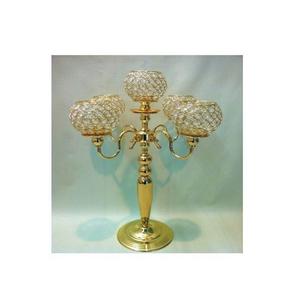 Candélabre à 5 bras plaqué or, en cristal, fait main, écologique et durable, pour décorations de Pâques, autres porte-bougies, lanternes, bougies - Product Image 2