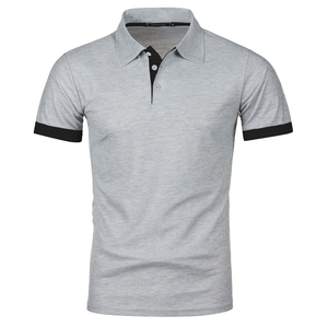 เสื้อโปโลลําลองแขนสั้นผู้ชายโลโก้ที่กําหนดเองคุณภาพสูงสุดทําจากสแปนเด็กซ์โพลีเอสเตอร์ถัก - Product Image 1