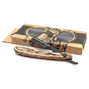 Farhan-cuchilla plegable para Barbero, herramientas de afeitar para Barba, doble cuchilla recta para hombre con mango de madera marrón - Product Image 5