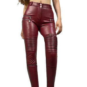 Pantalon en cuir de haute qualité pour femmes, coupe droite, pour l'hiver - Style décontracté et tendance, design moderne, imperméable et respirant - Product Image 1