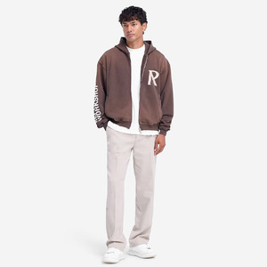 เสื้อฮู้ดผ้ากรดซักพร้อมเย็บปักถักร้อยเสื้อฮู้ดแนวสตรีทโอเวอร์ไซส์สไตล์วินเทจ - Product Image 6