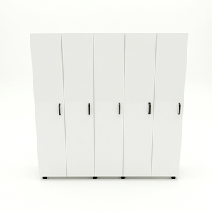Armoire de classement blanche minimaliste pour bureau à domicile ou usage commercial, en MDF et MFC, avec cinq portes, mobilier de bureau - Product Image 1
