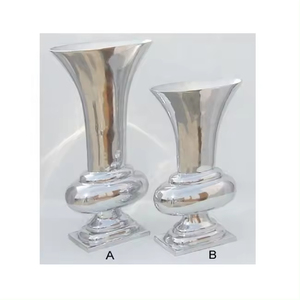 ENSEMBLE de 2 Vases à Fleurs en Métal Aluminium en Polissage de Haute Qualité Vase de Table de Restaurant Tendance pour Décorer la Décoration Intérieure - Product Image 1