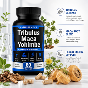 Cápsulas <span class=keywords><strong>de</strong></span> <span class=keywords><strong>Tribulus</strong></span>, Maca y Yohimbe <span class=keywords><strong>de</strong></span> Marca Privada OEM, Suplemento Herbal para la Vitalidad y Energía Masculina - Product Image 4