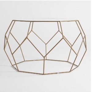 Meubles de salon de style rond moderne pieds en métal argenté Table d'appoint en métal moderne - Product Image 5