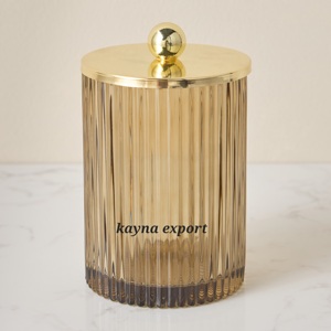 Bocal en verre doré élégant en acier inoxydable, motif martelé unique, facile à nettoyer, ensemble de salle de bain de luxe, accessoires pour comptoir de vanité - Product Image 4