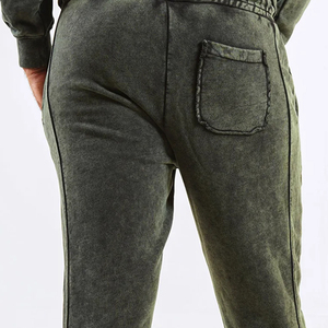 Pantalon de survêtement pour hommes en éponge délavée avec logo personnalisé Pantalon délavé à l'acide - Product Image 6