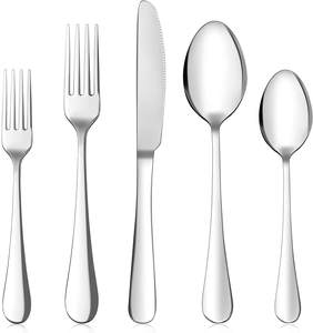 Hot <b>sale</b> Hotel Wedding Cutlery <b>Set</b> Silverware Mirror <b>Knife</b> Spoon Fork Flatware Matte Stainless Steel Cutlery - Product Image 2
