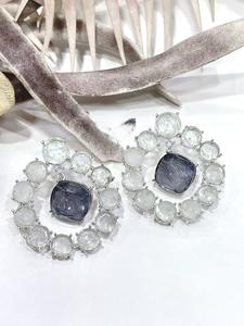 ที่มีคุณภาพที่ดีที่สุดที่มีสไตล์คู่ต่างหูโทนสีเงินที่ทันสมัยสวมใส่หินมองหางานปาร์ตี้งานแต่งงานฟังก์ชั่นสวมใส่คอลเลกชันสำหรับผู้หญิง - Product Image 6