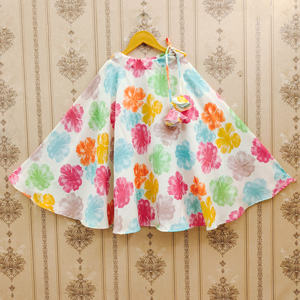 Shoryam Fashion Girls' Children's Ethnic <b>Lehenga</b> Choli Set Multicolor Floral Printed Polyester Floor-Length Flared | Party Wear - Product Image 4