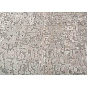 Uvenuti Hand Knotted Wool & Bamboo Silk Rug Grey & <b>Black</b> Medallion Design for Home Use-LRB-1502 - Product Image 3