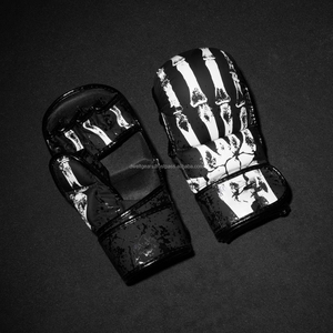 Elite Sanda Cage Fighting Gloves PU Leather Breathable Half Finger <b>Open</b> Palm Grip Hook Loop Closure for Training Sparring Custom - Product Image 6