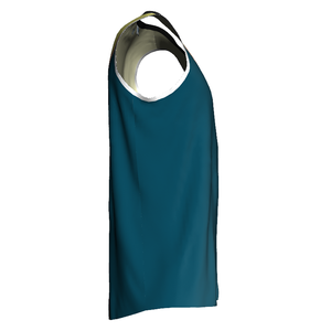 Custom Color Blocked Basketball Jersey Sleeveless V-neck Breathable Unisex Adult Sport Apparel Regular Fit Polyester Material - Product Image 3
