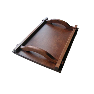 Plateau de service de nourriture de couleur brune en bois avec plateau de chocolats en forme de rectangle de la plus haute qualité pour l'utilisation de l'hôtel - Product Image 1