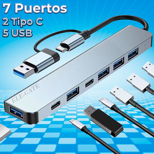 Docking Station a 7 Porte Type-C con 2 X USB 3.0, 3 X USB 2.0, 1 X USB C/DC, Adattatore di Uscita Type C Incluso - Product Image 5