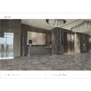 Vistaar Creta Beige 1200x1200mm Azulejos de cerámica esmaltada 4x4ft Mármol de porcelana pulida para pisos brillantes - Product Image 3