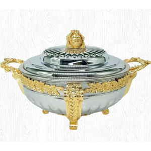 หม้อปรุงอาหารโลหะสีทองอุ่นอาหารบุฟเฟต์ - Product Image 3