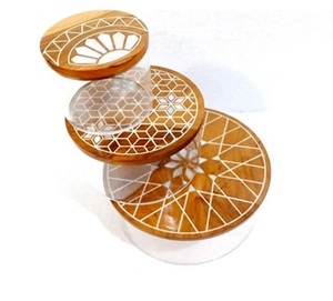 Planche à fromage rotative en acier inoxydable et plateau de service portable Ensemble de planche à découper pour pizza alimentaire à utiliser dans la cuisine - Product Image 1