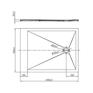 Vassoio doccia Color sabbia in marmo resina Gaia 120x90 xh3.5cm 35mm altezza x Box doccia con accessori per il confezionamento per doccia - Product Image 2