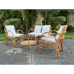 Ensemble de meubles d'extérieur et d'intérieur en rotin naturel pour jardin, résistant aux intempéries, pour salon, maison, patio, hôtel, villa - Product Image 1