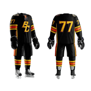 Best Price High Quality Low MOQ Custom Team Design European Black Ice Hockey Jerseys Personalized 100% Polyester Men's Adult - Product Image 1