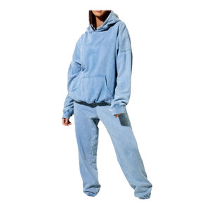 Conjunto Deportivo Vintage con Lavado Ácido, Estilo 2025, para Mujer, Alta Calidad, 100% Algodón, Ropa Urbana - Product Image 1