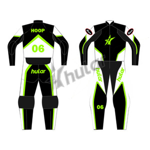 Traje de arrastre de carreras de motos azul y negro invierno/verano 1 pieza a prueba de viento cuero impreso equipo de carreras de motos - Product Image 6