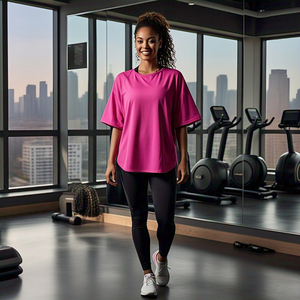 Camiseta de verano de manga corta con cuello en V para mujer, camiseta ligera de alta calidad con hombros caídos, camiseta de gran tamaño para mujer - Product Image 6