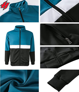 Ensemble de survêtement technique en molleton personnalisé unisexe avec logo, fermeture éclair, chaud pour l'hiver, style uni, saison printemps, vente en gros - Product Image 3