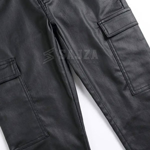 Pantalon en cuir de mode pour hommes élégant Slim Fit moto Biker pantalon confortable tenue décontractée - Product Image 5