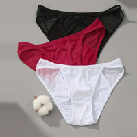 Braguitas de Bikini de Cintura Alta para Mujer, Tejido Sólido de Spandex/Nylon, Transpirable, de Secado Rápido, Ligero, Sin Costuras, Personalizable, Casual