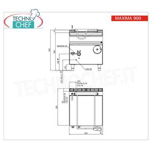 Poêle électrique, basculement manuel, capacité 80 litres, 800x900x900h - Product Image 3
