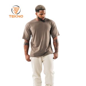 Camiseta Unisex de algodón de 220gsm de gran tamaño 100%, ropa de calle ligera transpirable suave, Camisetas largas de peso pesado en blanco, parte delantera para hombres - Product Image 1