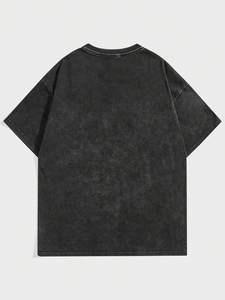 T-shirt vintage pour hommes Acid Wash Summer Cotton T Shirt Solid Color Custom Design O-neck T-shirt Casual Wear - Product Image 5