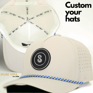 Gorra de Golf con Logotipo Personalizado, Cortada con Láser, Impermeable, con Cierre a Presión, Parche de Goma, Transpirable y Perforada - Product Image 1