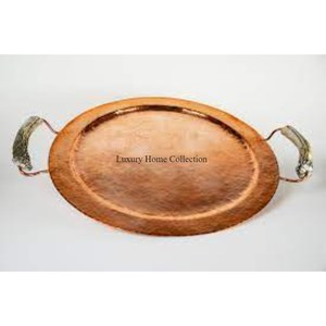 Diseño floral Color dorado Brillante Plateado Bandeja para servir alimentos Aspecto admirable Juego de 2 Última llegada Suministros para hoteles y restaurantes - Product Image 3