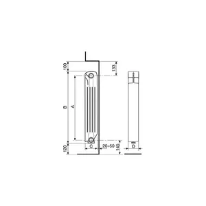 Radiador de Aluminio Fundido Fondital Calidor Super B4 de 10 Elementos, Distancia entre Ejes de 600 mm, Piezas para Calefacción Doméstica - Product Image 3