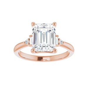 Trilogy Emerald Cut Lab Grown Diamonds 1.50 Ct F-VS2 Engagement Ring <b>Three</b> Stone Style 14K Solid Gold High Demand Jewellery - Product Image 3