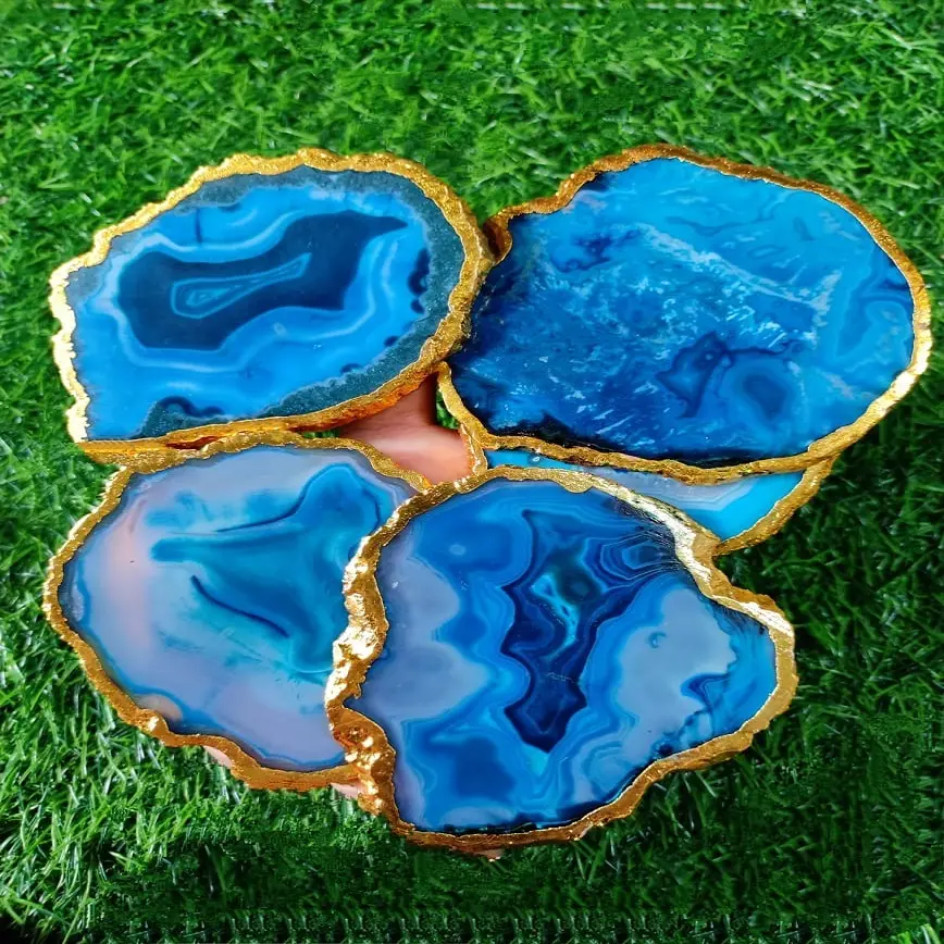 Grosir batu akik alami langit biru Iris: kristal coaster: batu permata Iris: kristal penyembuhan batu: Dekorasi Rumah: Dekorasi: kerajinan kristal