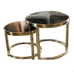 Muebles de dormitorio para el hogar, mesa decorativa de Metal, tapa de cristal, muebles de restaurante, Mesa Central decorativa con tapa de cristal - Product Image 2